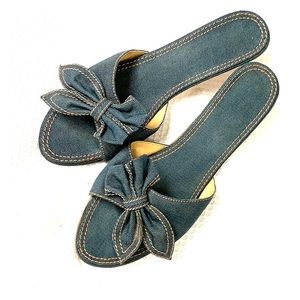 Sweet Denim Kitten Heel